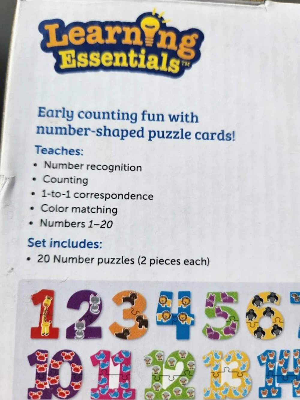 Learning Resources Number Toddler Toy Puzzle Cards 40-piece set for ages 3 and u